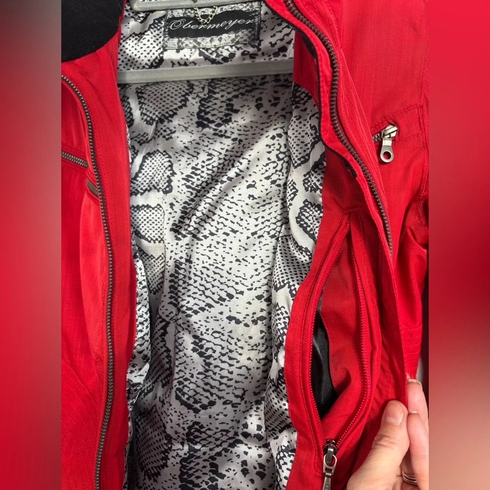 Vintage Ski Jacket Obermeyer Thinsulate Red Hooded Warm Snow Winter‎ Sports Coat